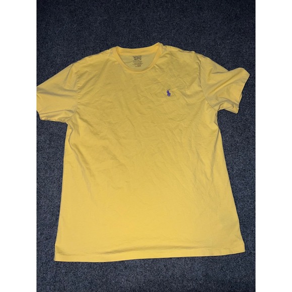 Polo Ralph Lauren Other - Polo Ralph Lauren Mens Medium Yellow Short Sleeve Cotton T-Shirt Purple Pony